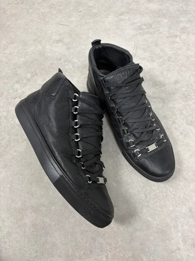 Balenciaga Arena Black High Leather Sneakers UfhovZO 6