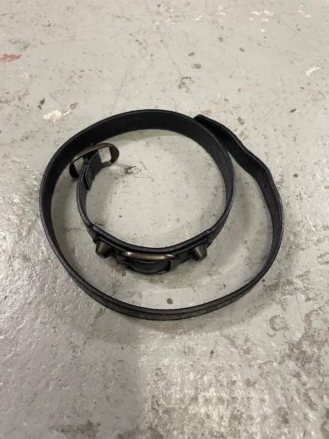Balenciaga Arena Black Leather Bracelet (OS) 3