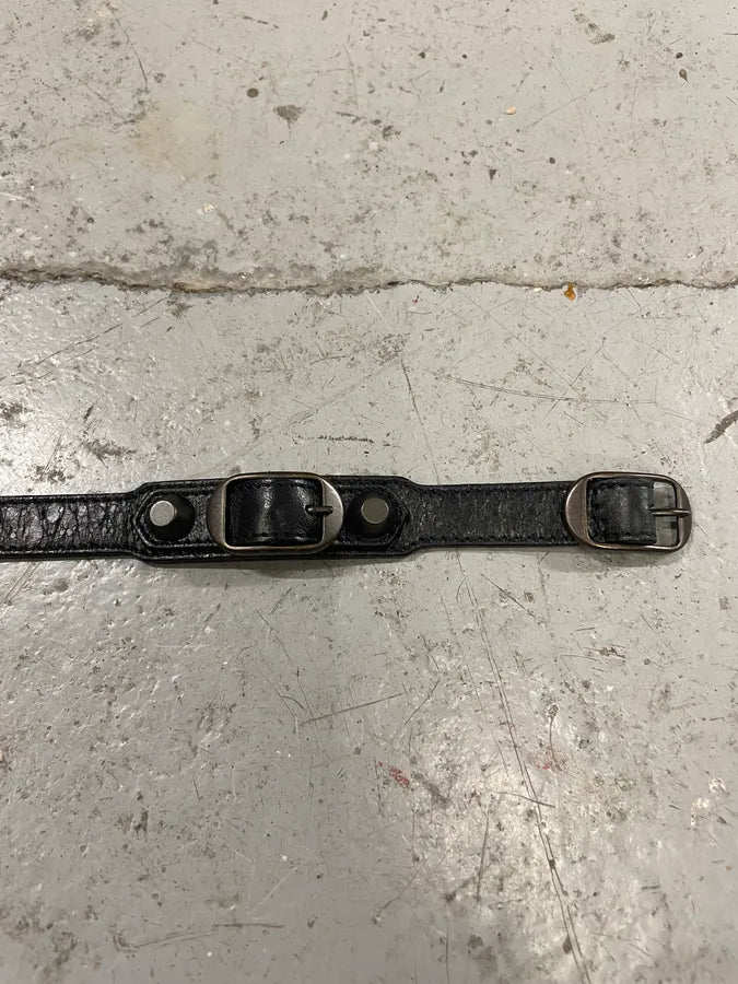 Balenciaga Arena Black Leather Bracelet (OS) 5