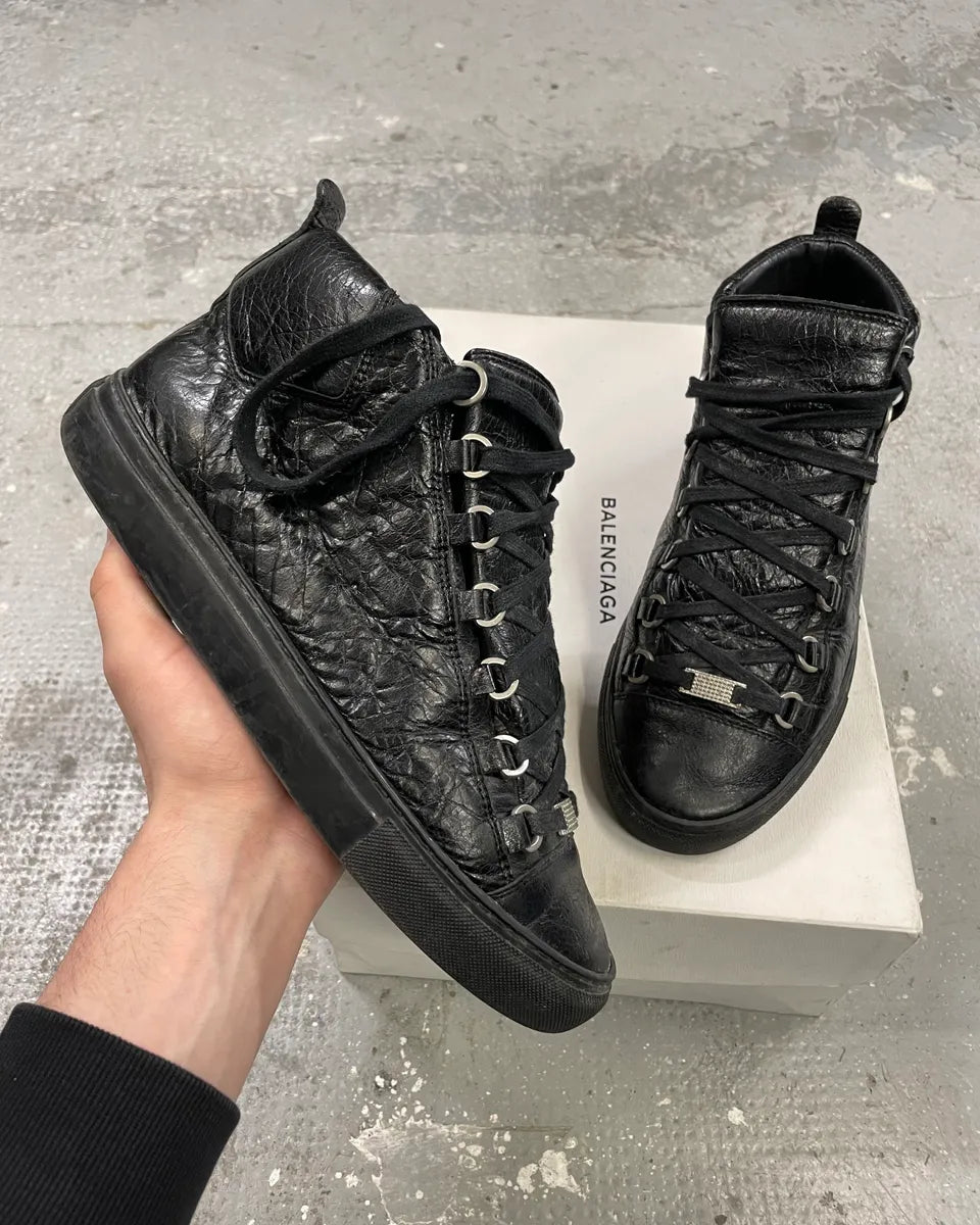Balenciaga Arena Black Leather High Shoes (41.5eu/us8) 0