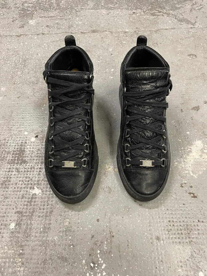 Balenciaga Arena Black Leather High Shoes (41.5eu/us8) 2