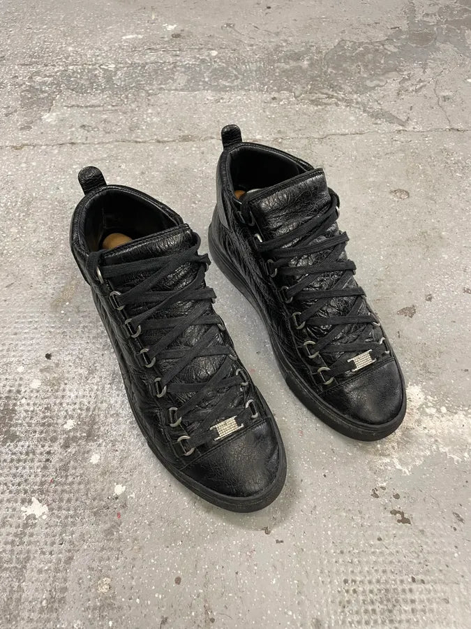 Balenciaga Arena Black Leather High Shoes (41.5eu/us8) 4
