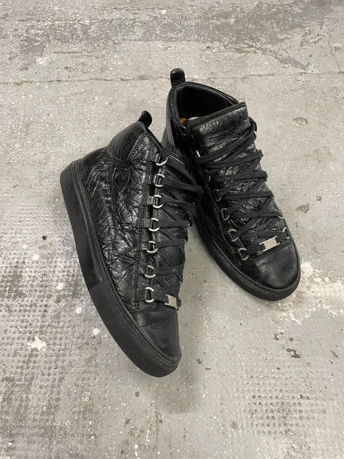 Balenciaga Arena Black Leather High Shoes (41.5eu/us8) 5