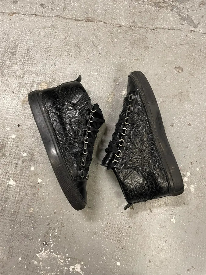 Balenciaga Arena Black Leather High Shoes (41.5eu/us8) 6