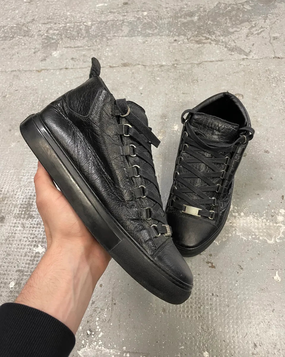 Balenciaga Arena Black Leather High Shoes (42.5eu/us9) 0