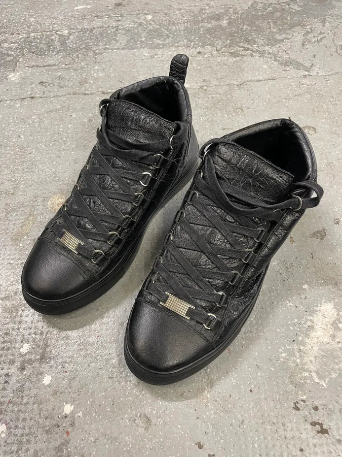 Balenciaga Arena Black Leather High Shoes (42.5eu/us9) 2