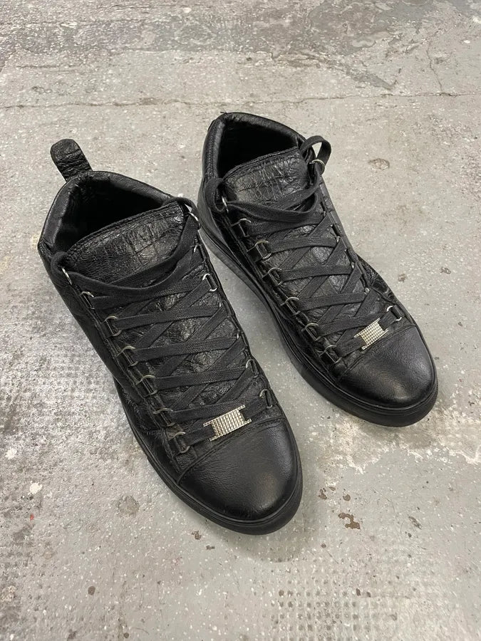 Balenciaga Arena Black Leather High Shoes (42.5eu/us9) 3