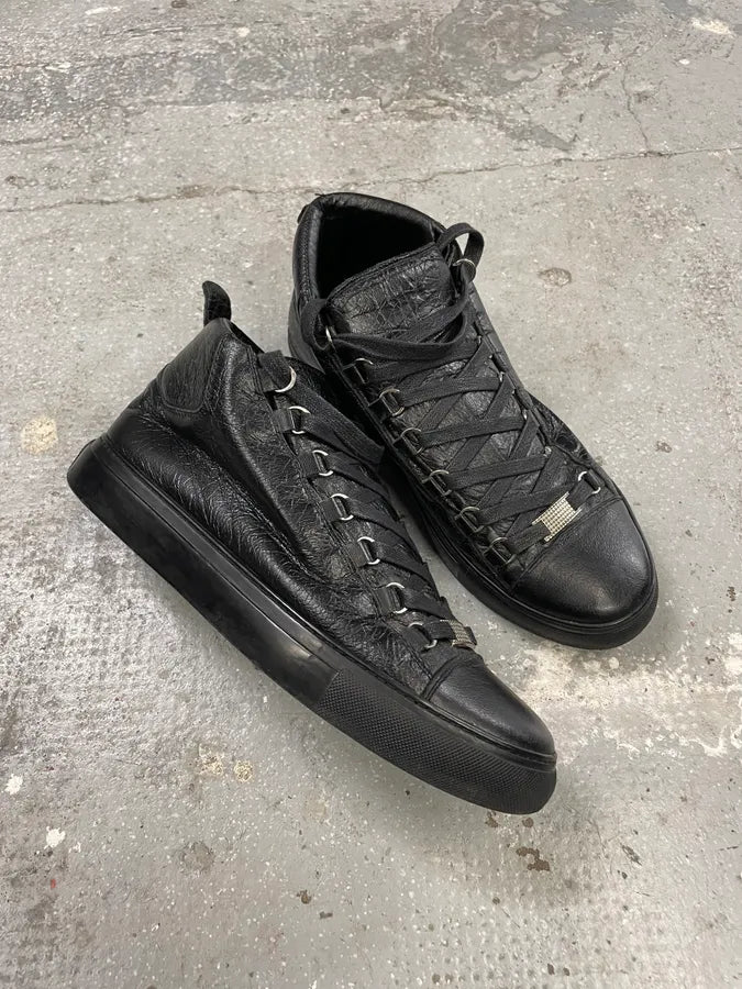 Balenciaga Arena Black Leather High Shoes (42.5eu/us9) 4