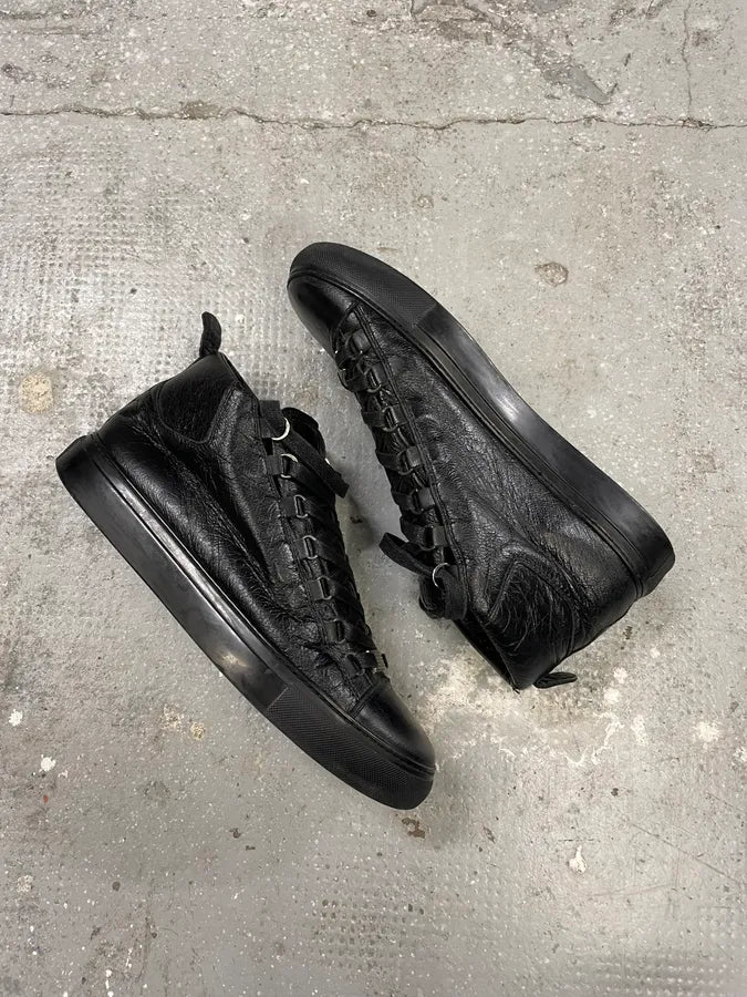 Balenciaga Arena Black Leather High Shoes (42.5eu/us9) 5