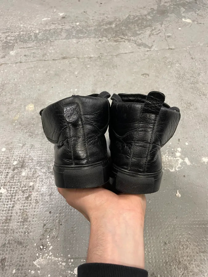 Balenciaga Arena Black Leather High Shoes (42.5eu/us9) 6