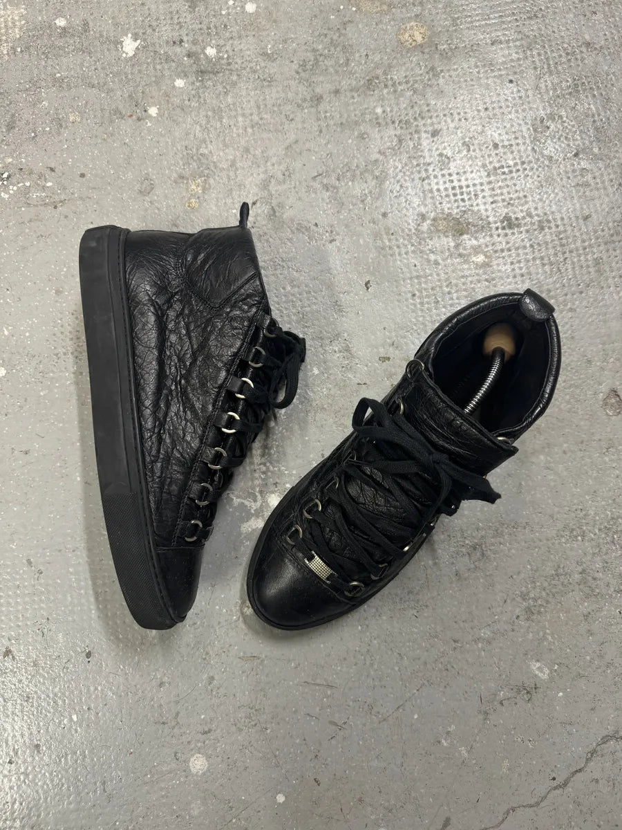 Balenciaga Arena Black Leather High Shoes (42eu/us8.5) 1