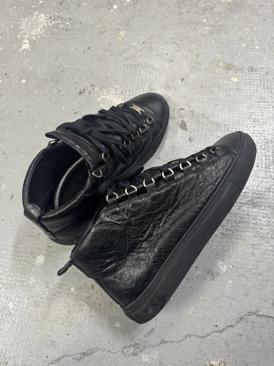 Balenciaga Arena Black Leather High Shoes (42eu/us8.5) 2