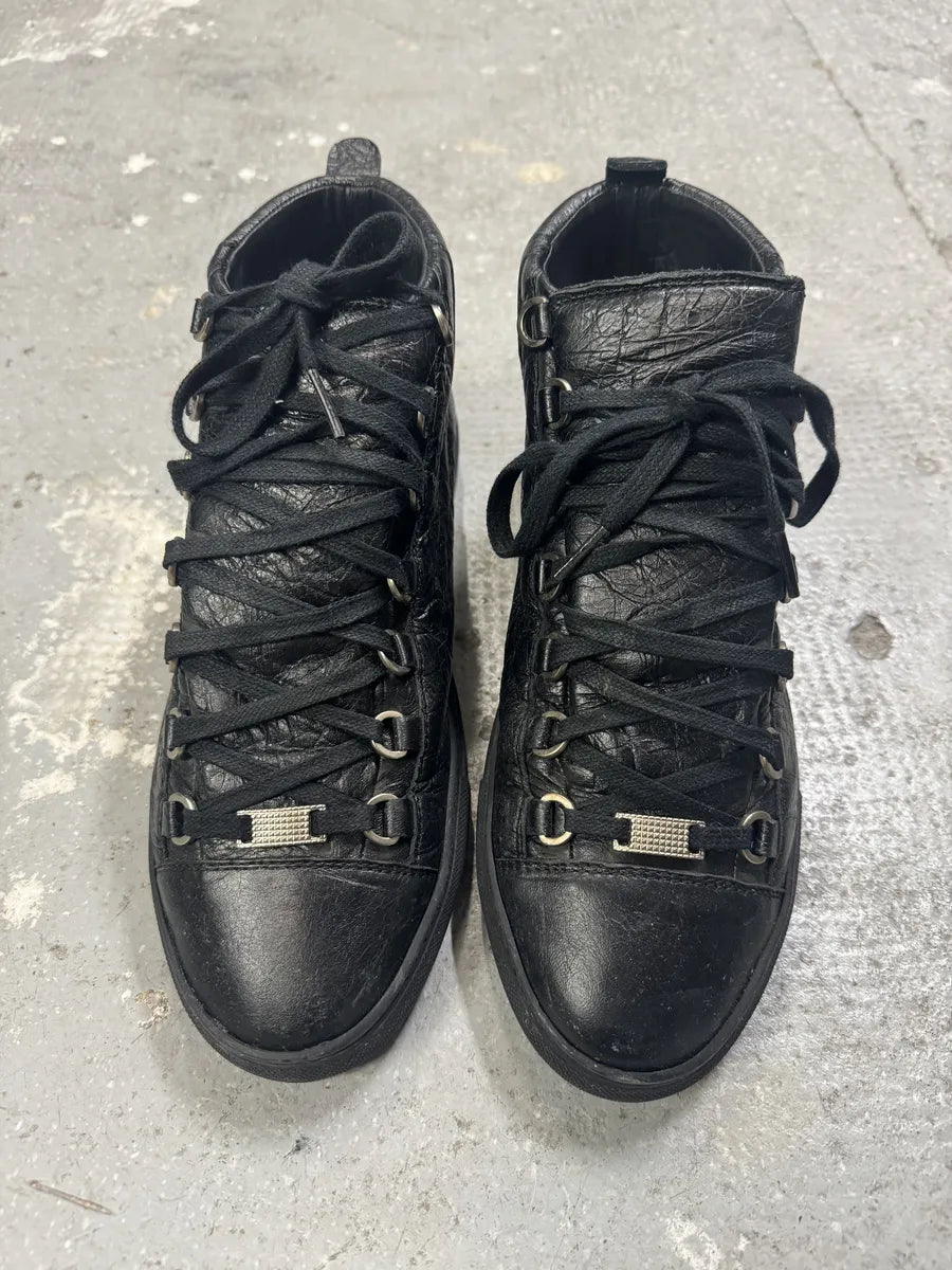 Balenciaga Arena Black Leather High Shoes (42eu/us8.5) 3