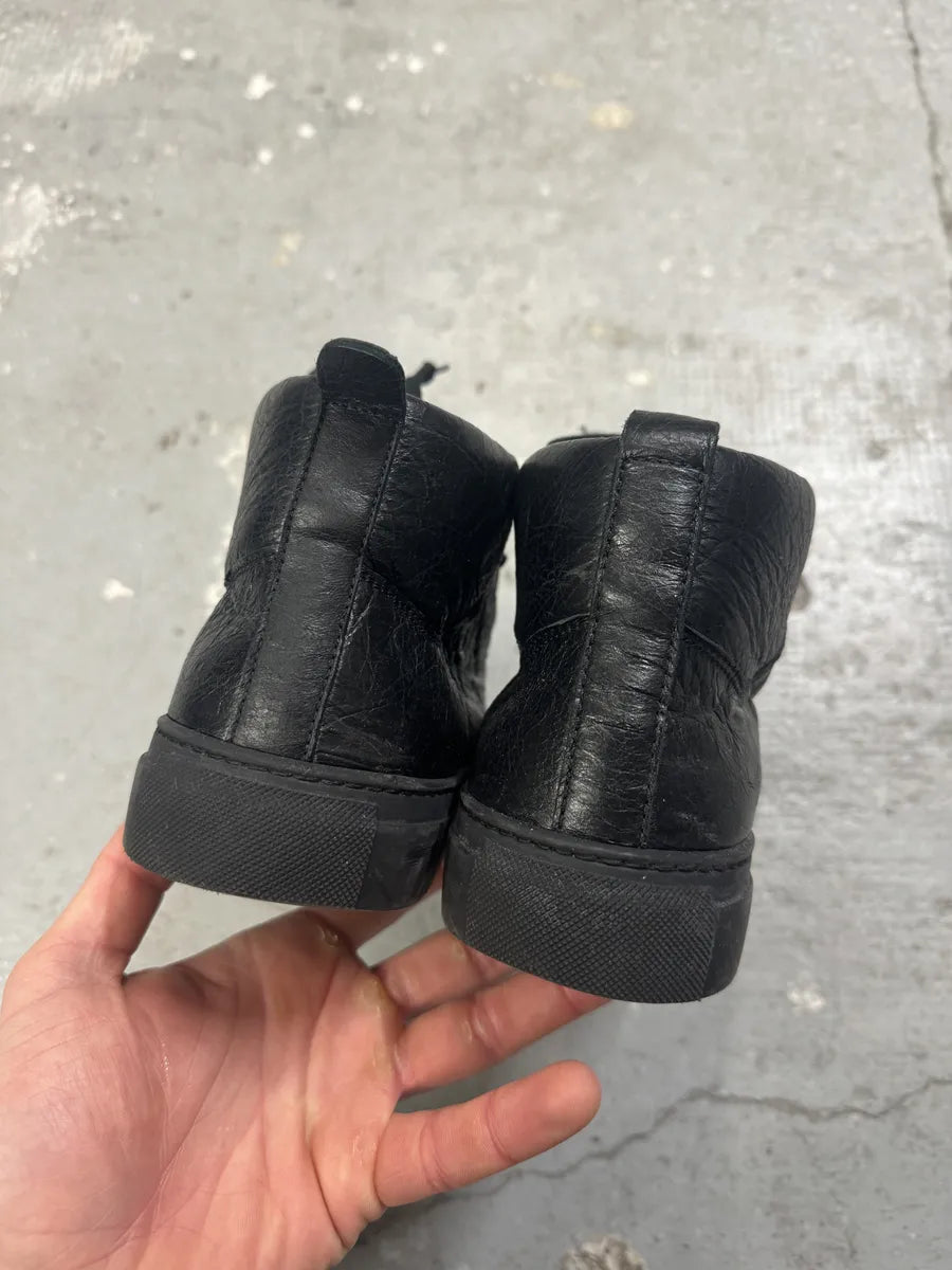 Balenciaga Arena Black Leather High Shoes (42eu/us8.5) 4