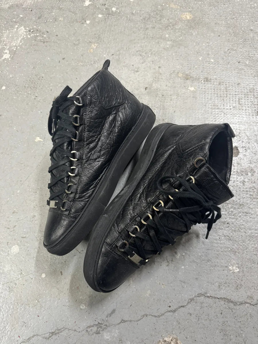 Balenciaga Arena Black Leather High Shoes (42eu/us8.5) 6