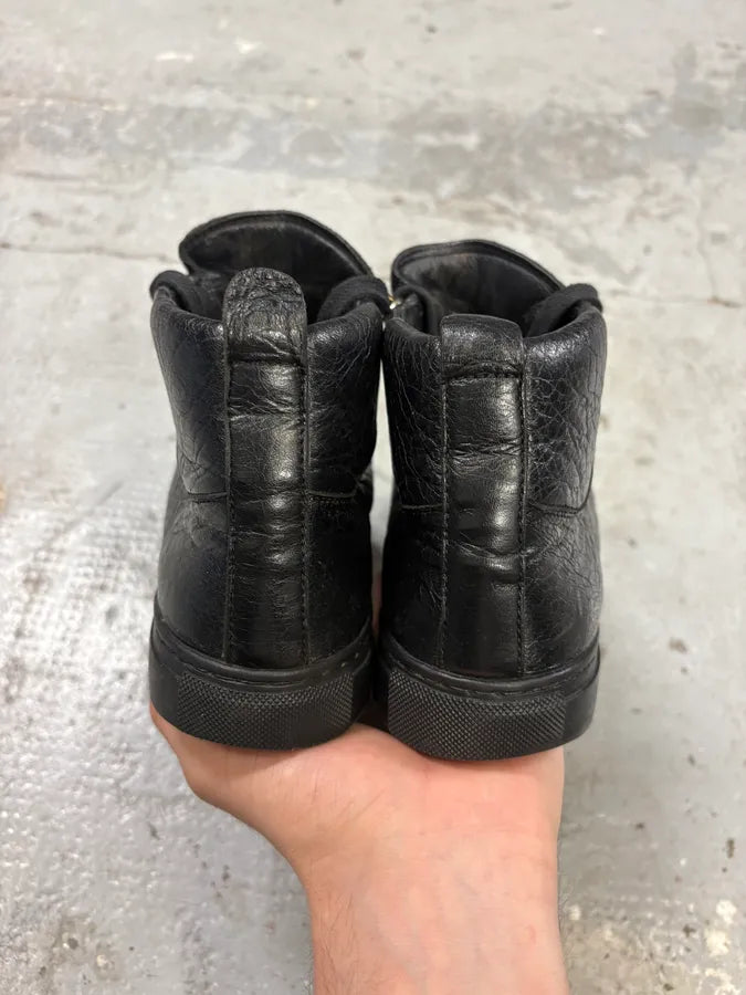 Balenciaga Arena Black Leather High Sneakers (38.5eu/us6) QaIUssg 6