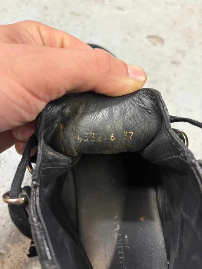 Balenciaga Arena Black Leather High Sneakers (38.5eu/us6) QaIUssg 8