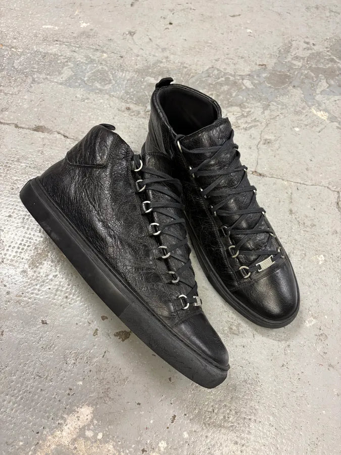 Balenciaga Arena Black Leather High Sneakers (48.5eu/us14) nejWyYD 4