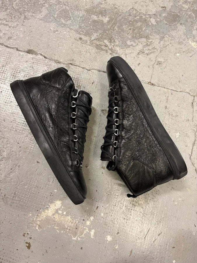 Balenciaga Arena Black Leather High Sneakers (48.5eu/us14) nejWyYD 5