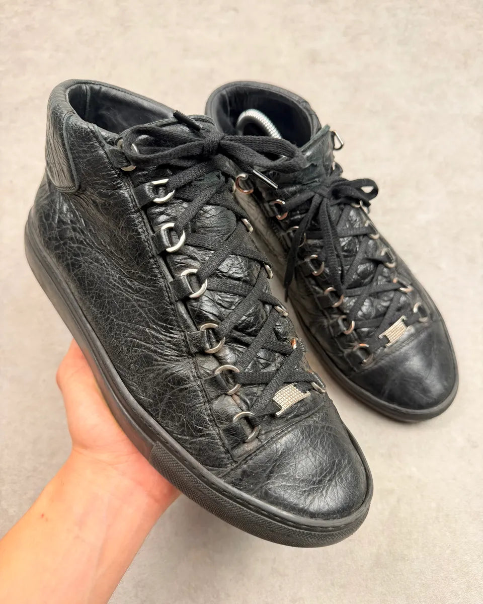 Balenciaga Arena Black Leather High Sneakers cNVjnEK 0
