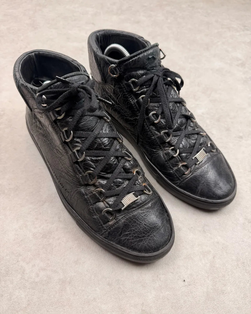 Balenciaga Arena Black Leather High Sneakers cNVjnEK 2