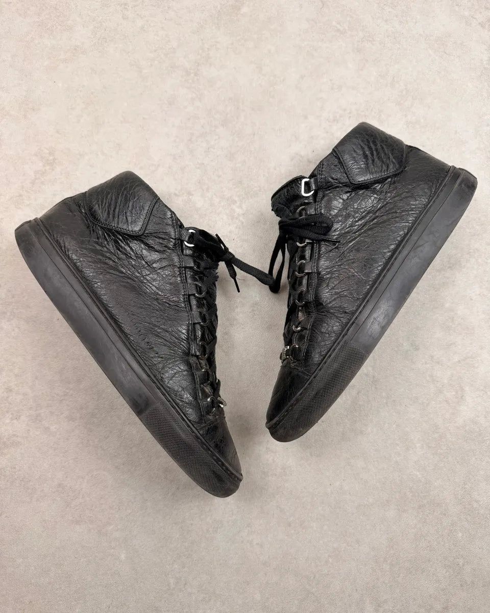 Balenciaga Arena Black Leather High Sneakers cNVjnEK 4