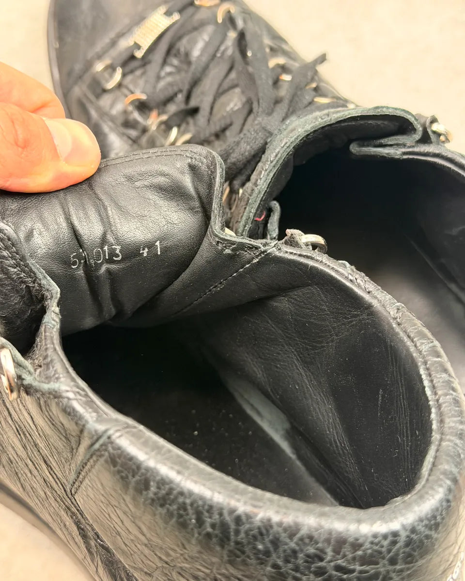 Balenciaga Arena Black Leather High Sneakers cNVjnEK 8
