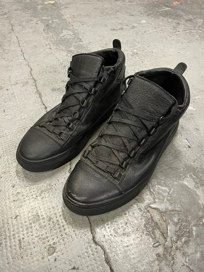Balenciaga Arena Black Leather High Sneakers qJskkHd 4
