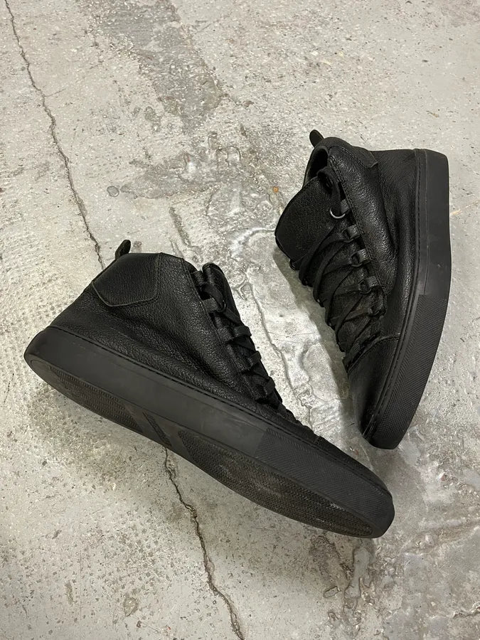 Balenciaga Arena Black Leather High Sneakers qJskkHd 5
