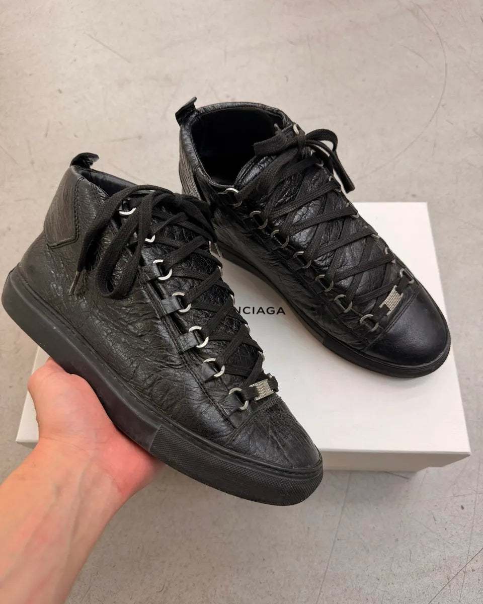 Balenciaga Arena Black Leather High Sneakers VYwDfJu 0