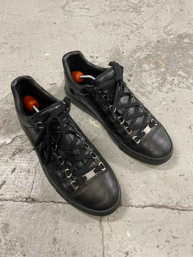 Balenciaga Arena Black Leather Low Shoes (42.5eu/us9) 3