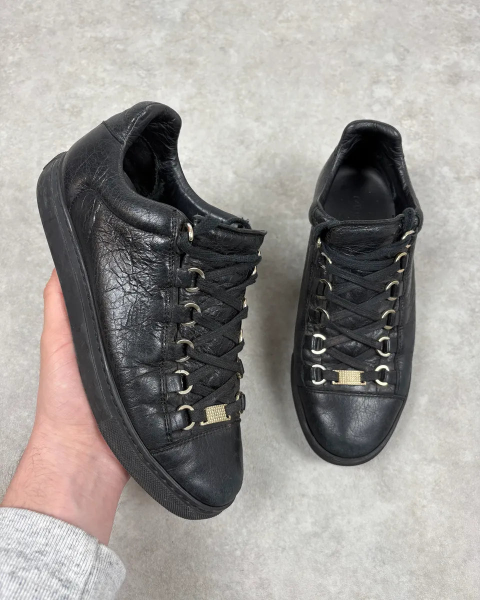 Balenciaga Arena Black Leather Low Sneakers mfxRhhd 0