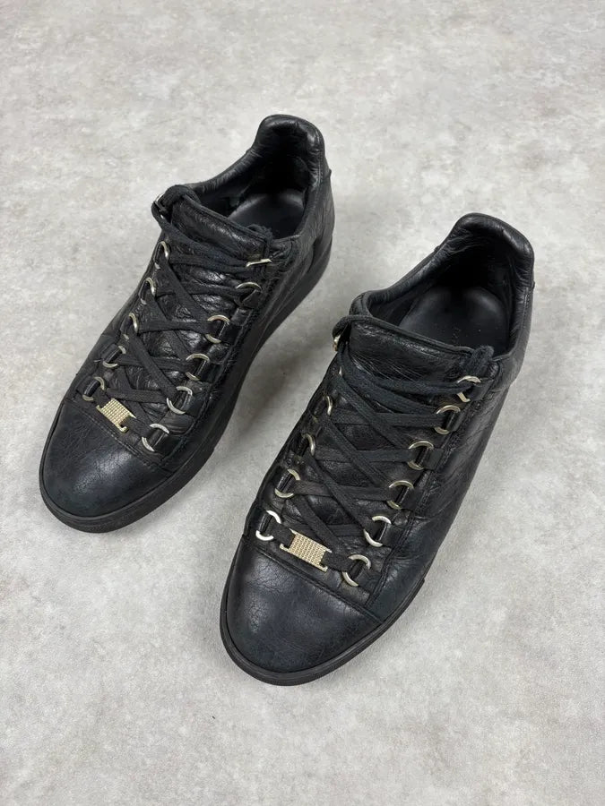 Balenciaga Arena Black Leather Low Sneakers mfxRhhd 2