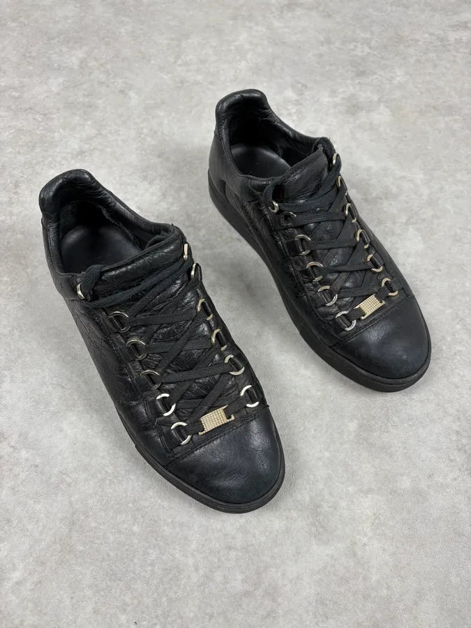 Balenciaga Arena Black Leather Low Sneakers mfxRhhd 3