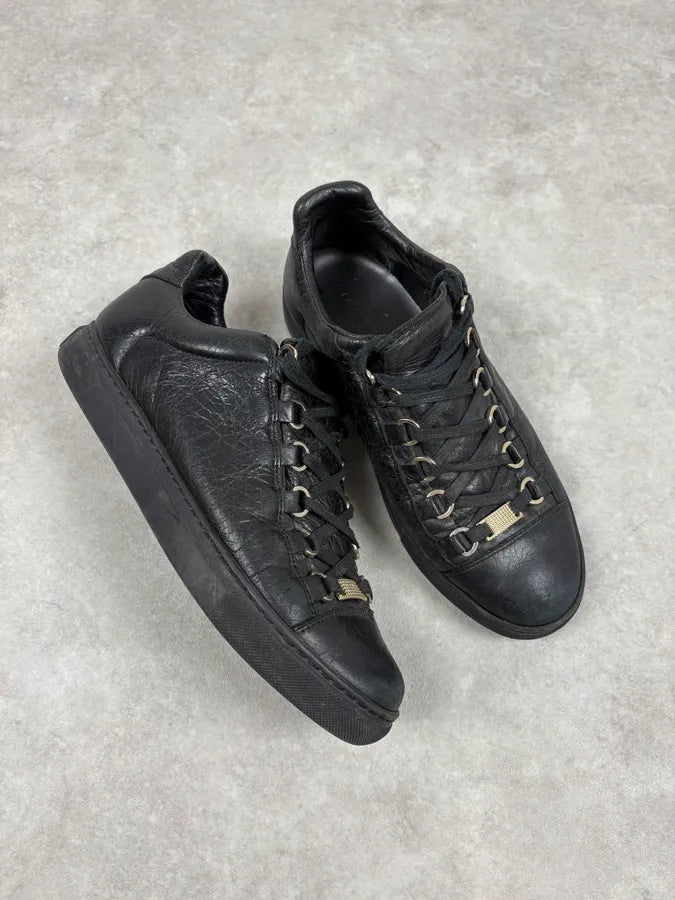 Balenciaga Arena Black Leather Low Sneakers mfxRhhd 4