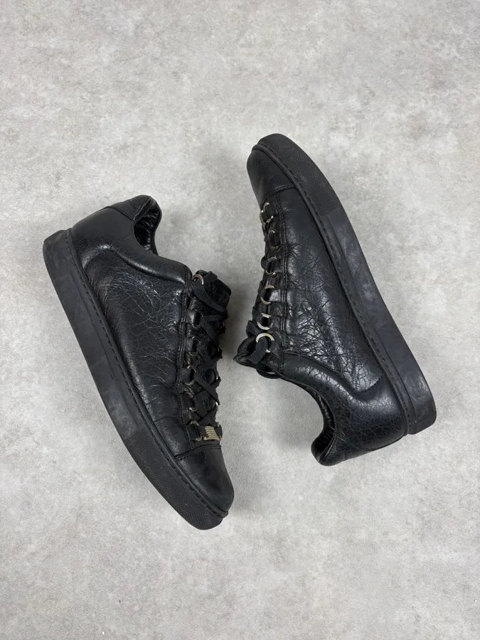 Balenciaga Arena Black Leather Low Sneakers mfxRhhd 5