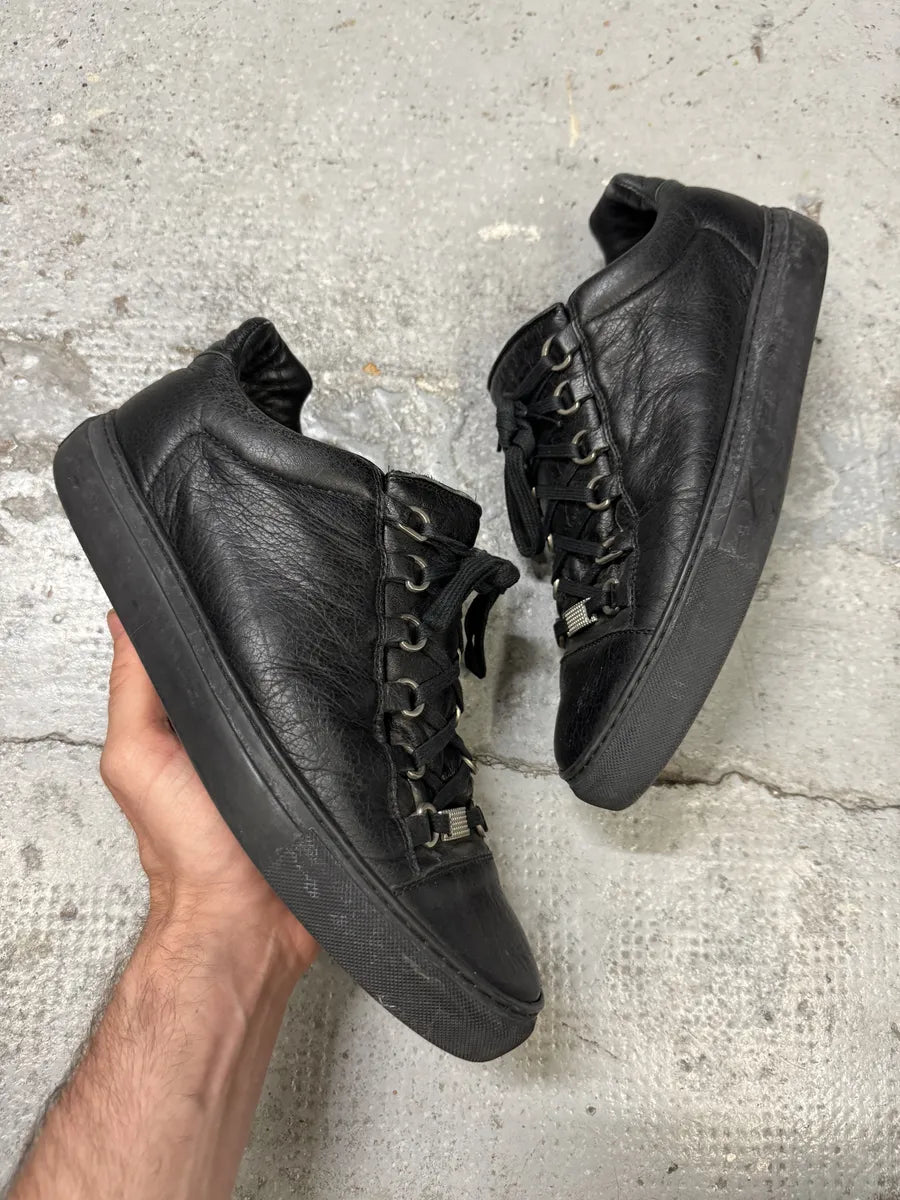 Balenciaga Arena Black Leather Sneakers cvxDTjW 0
