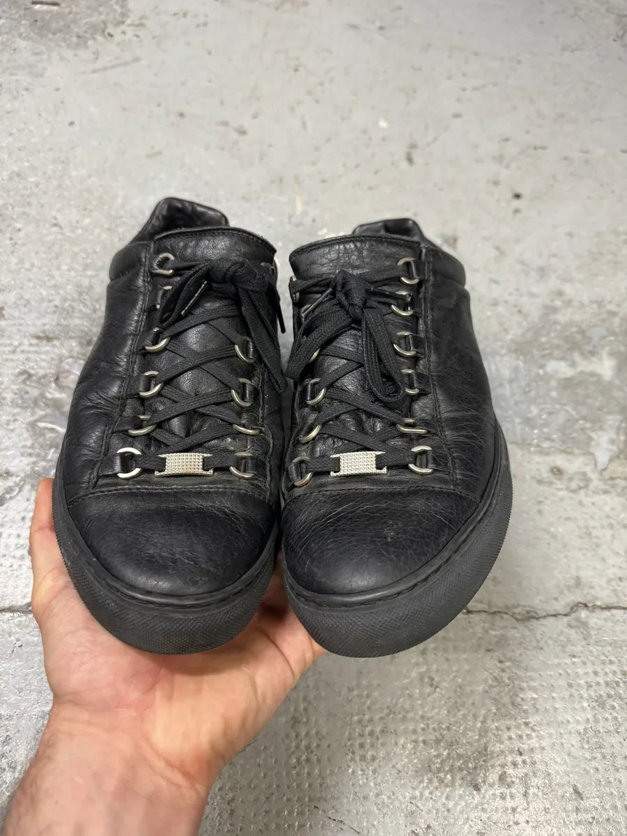 Balenciaga Arena Black Leather Sneakers cvxDTjW 3