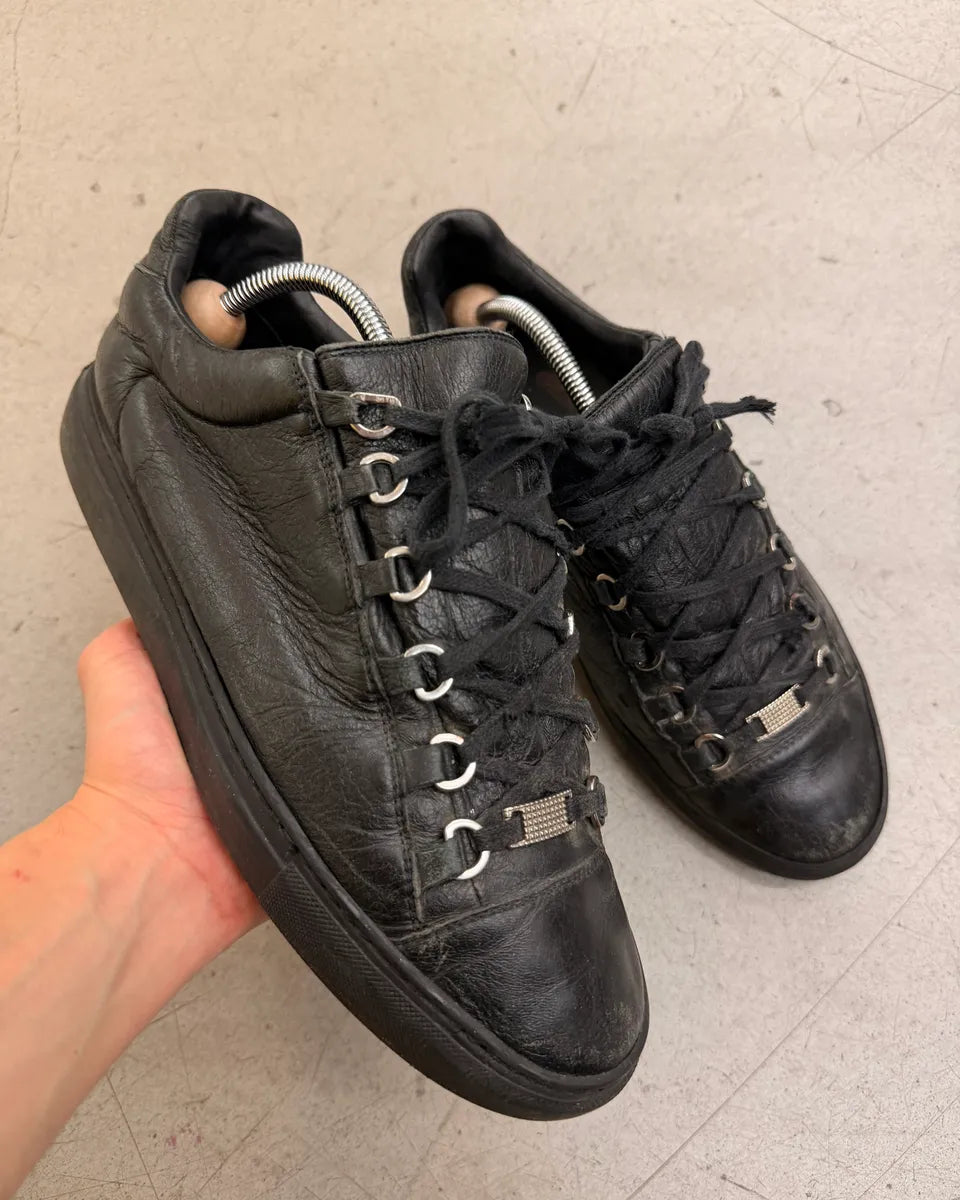 Balenciaga Arena Black Leather Sneakers gJCrTec 0