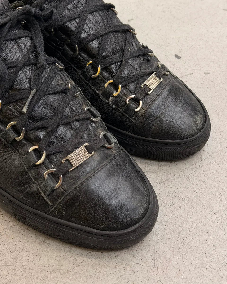 Balenciaga Arena Black Leather Sneakers gJCrTec 5