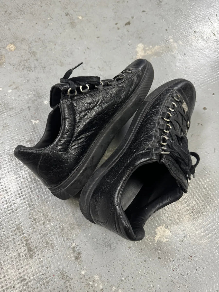 Balenciaga Arena Black Leather Sneakers hIaJqbn 3
