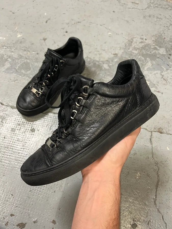 Balenciaga Arena Black Leather Sneakers tsHzrSa 0