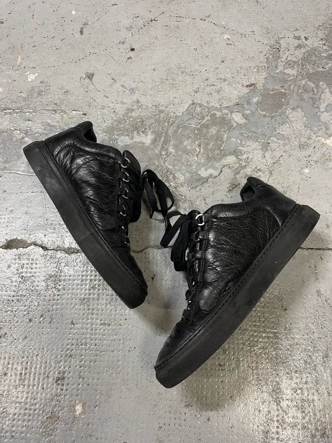 Balenciaga Arena Black Leather Sneakers tsHzrSa 2