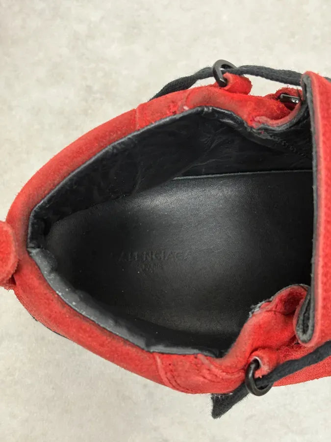Balenciaga Arena Black & Red Suede Leather High Sneakers YiEFosG 9