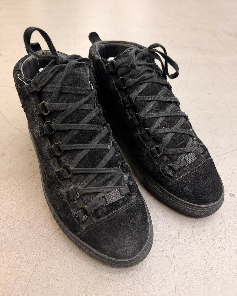 Balenciaga Arena Black Suede High Leather Sneakers avsYehx 1