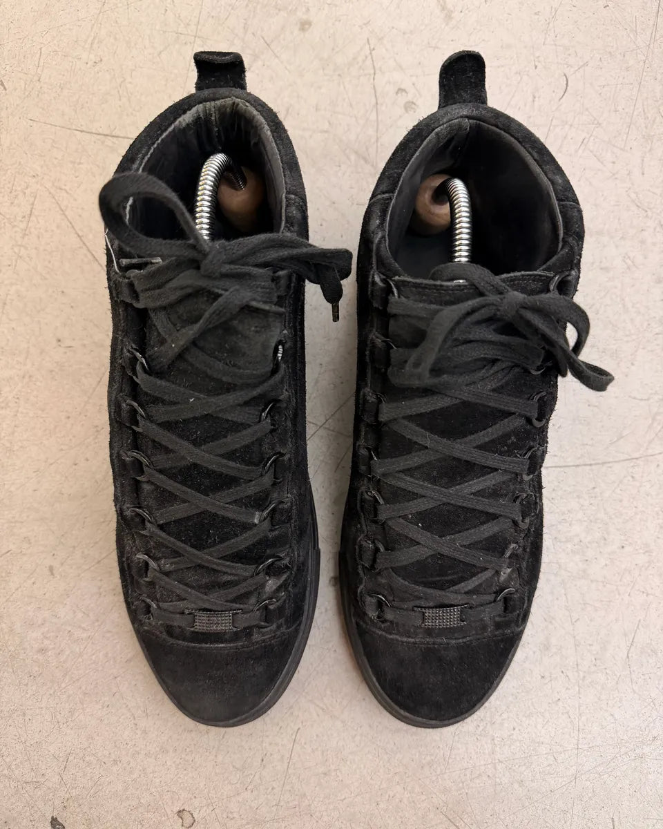 Balenciaga Arena Black Suede High Leather Sneakers avsYehx 3