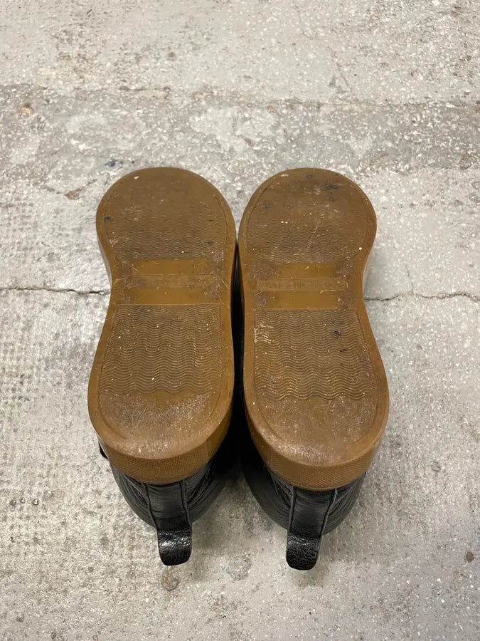 Balenciaga Arena Blistered Black Leather Gum Sole Shoes guEmpnD 7