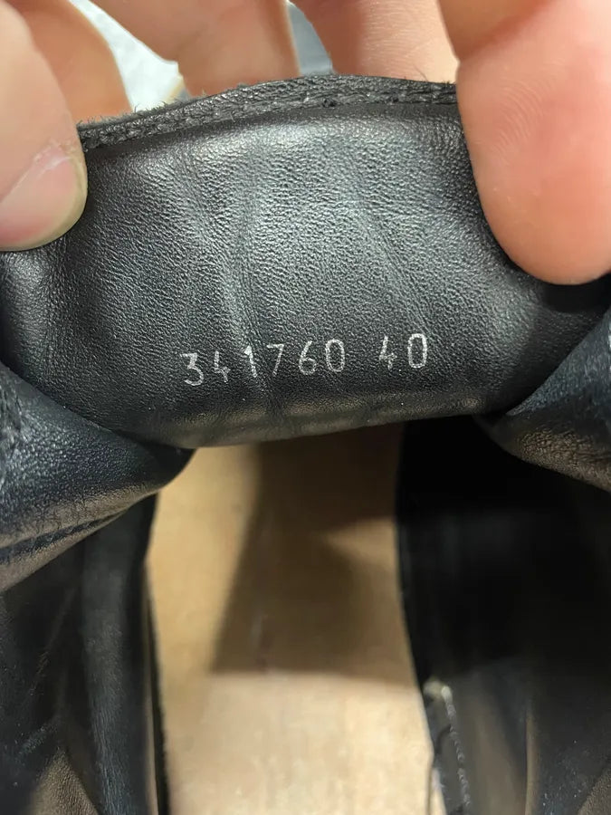 Balenciaga Arena Blistered Black Leather Gum Sole Shoes guEmpnD 9