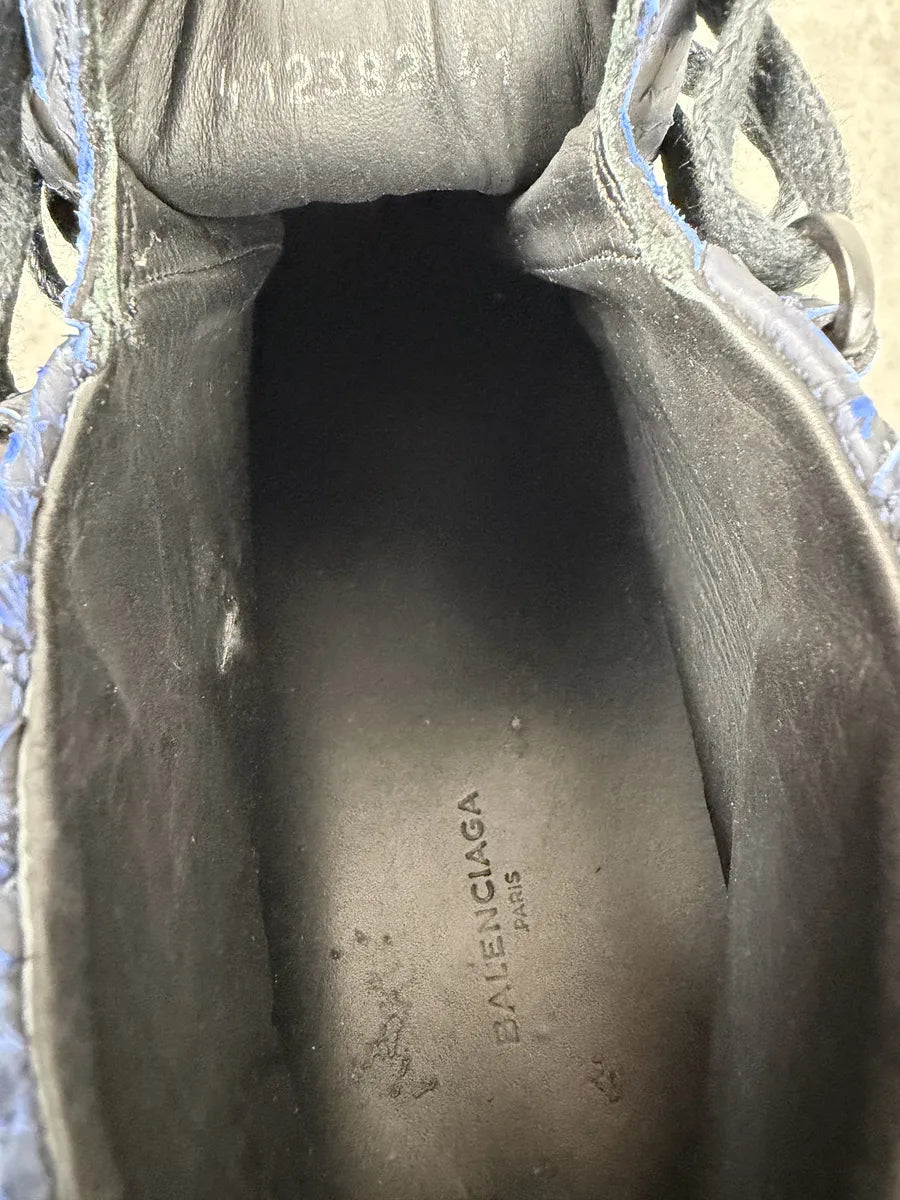 Balenciaga Arena Blue & Black Python Snakeskin Effect Leather High Sneakers kMHQadi 10