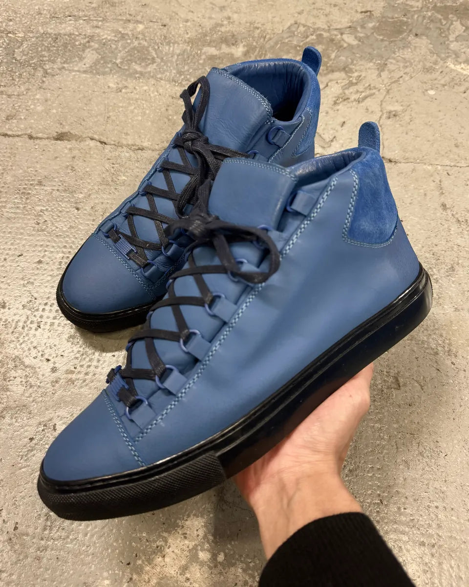 Balenciaga Arena Blue High Leather Shoes (43eu/us9.5) DmFWARU 0